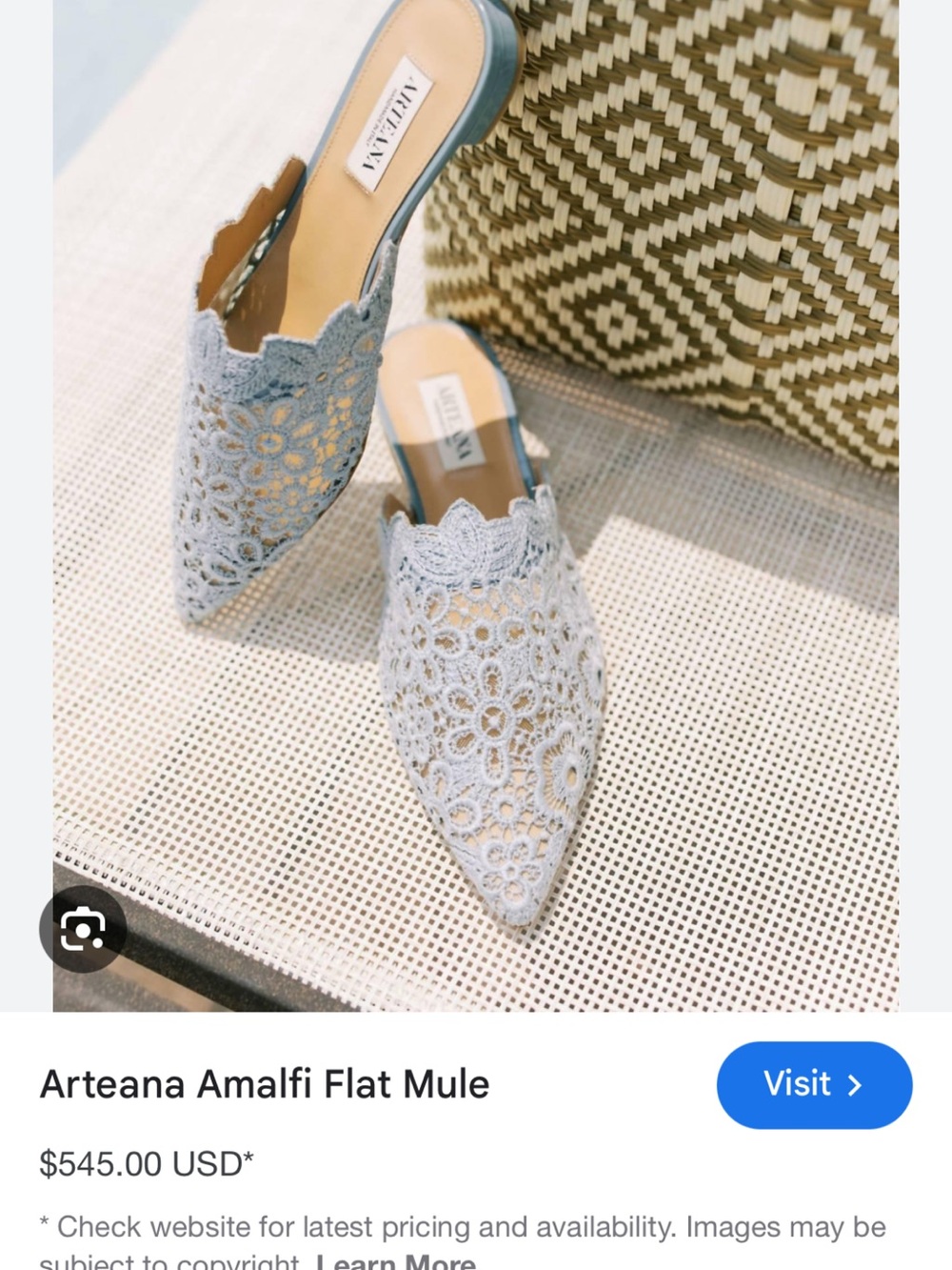 Arteana Light Blue Lace Flats